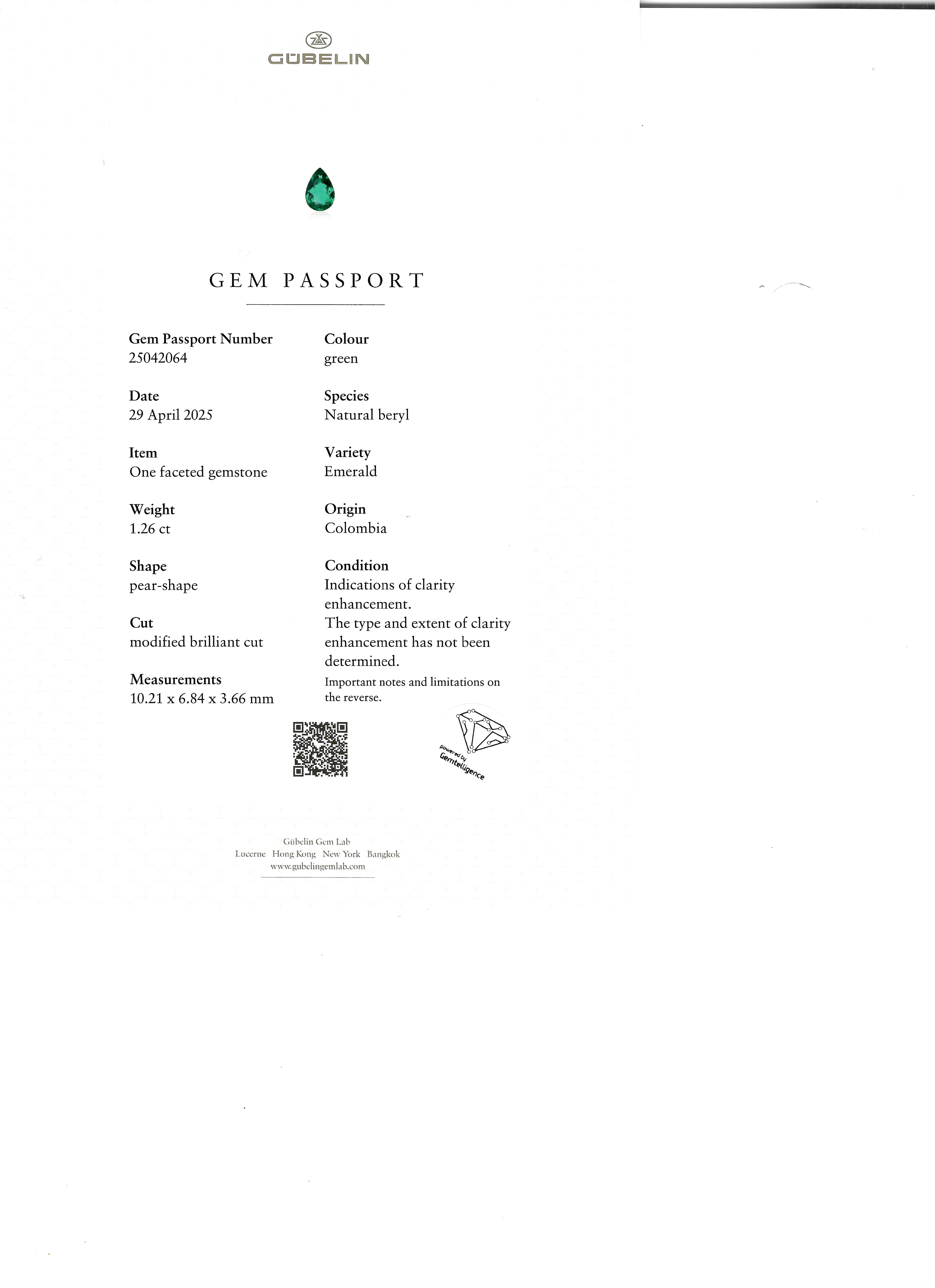 1.26 Ct. Emerald from Colombia