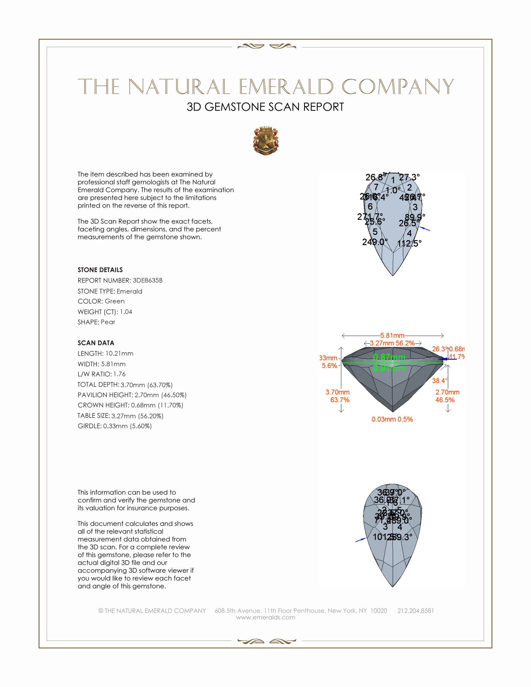 1.04 Ct. Emerald from Colombia