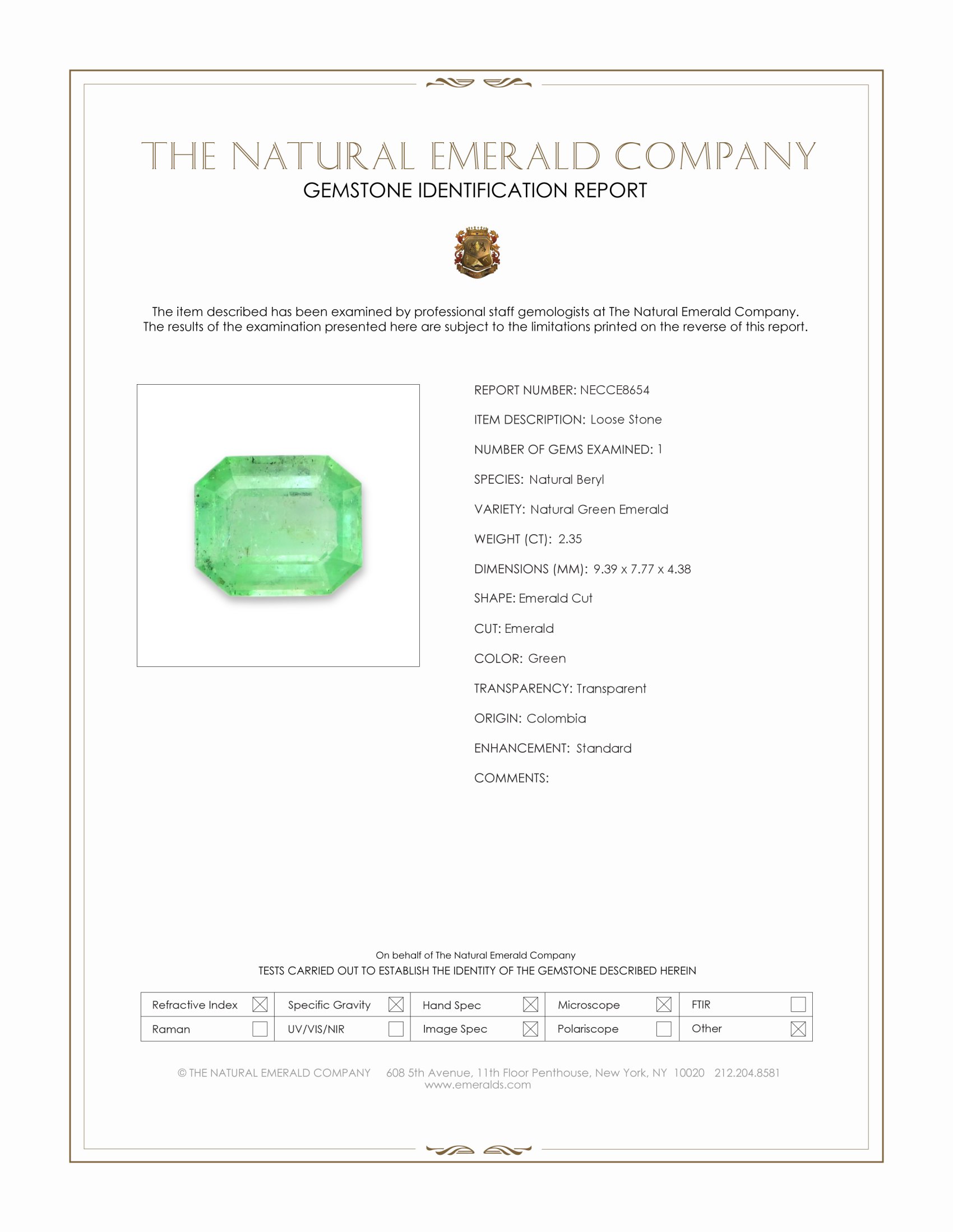 2.35 Ct. Emerald from Colombia