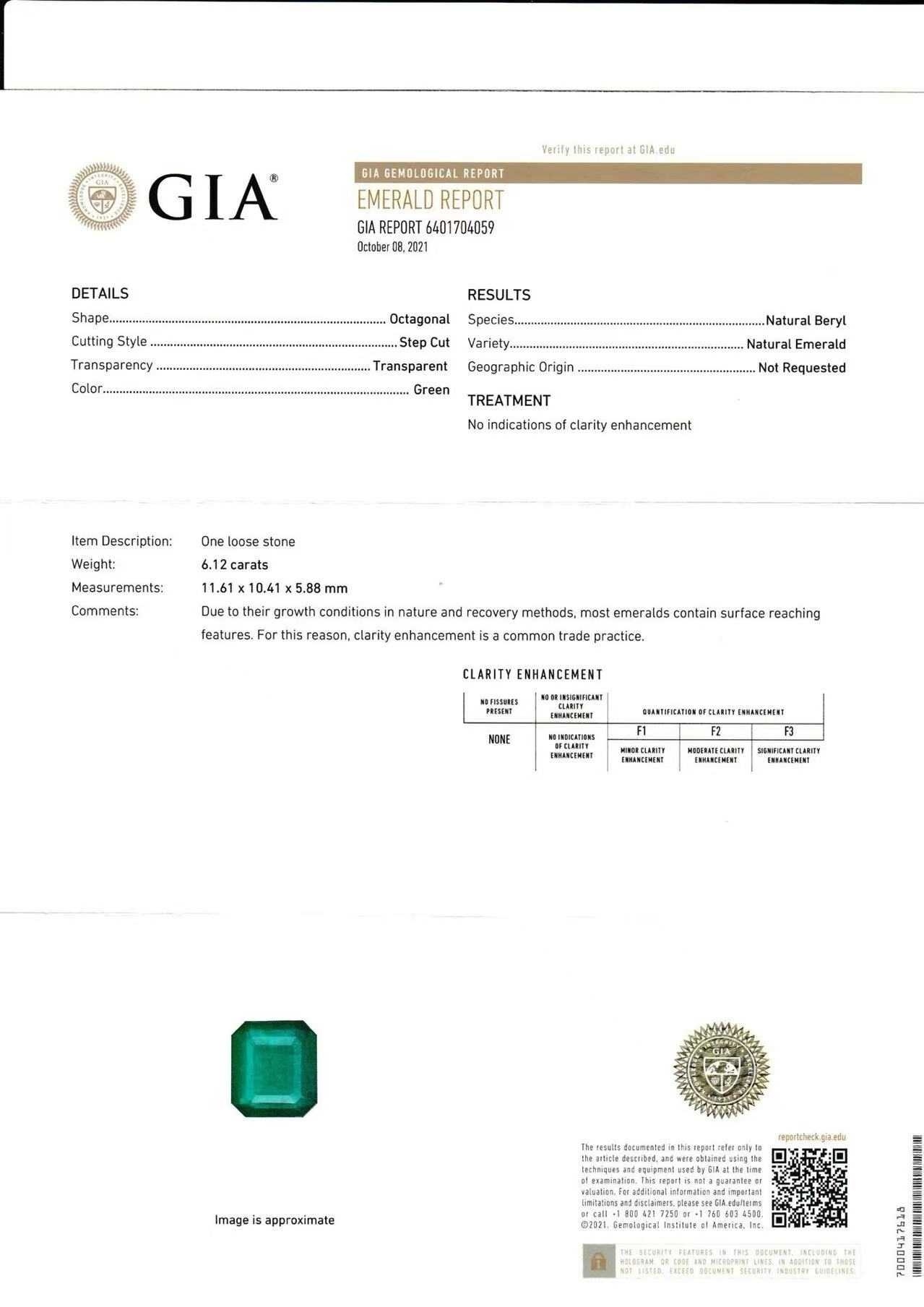 6.12 Ct. Emerald from Zambia