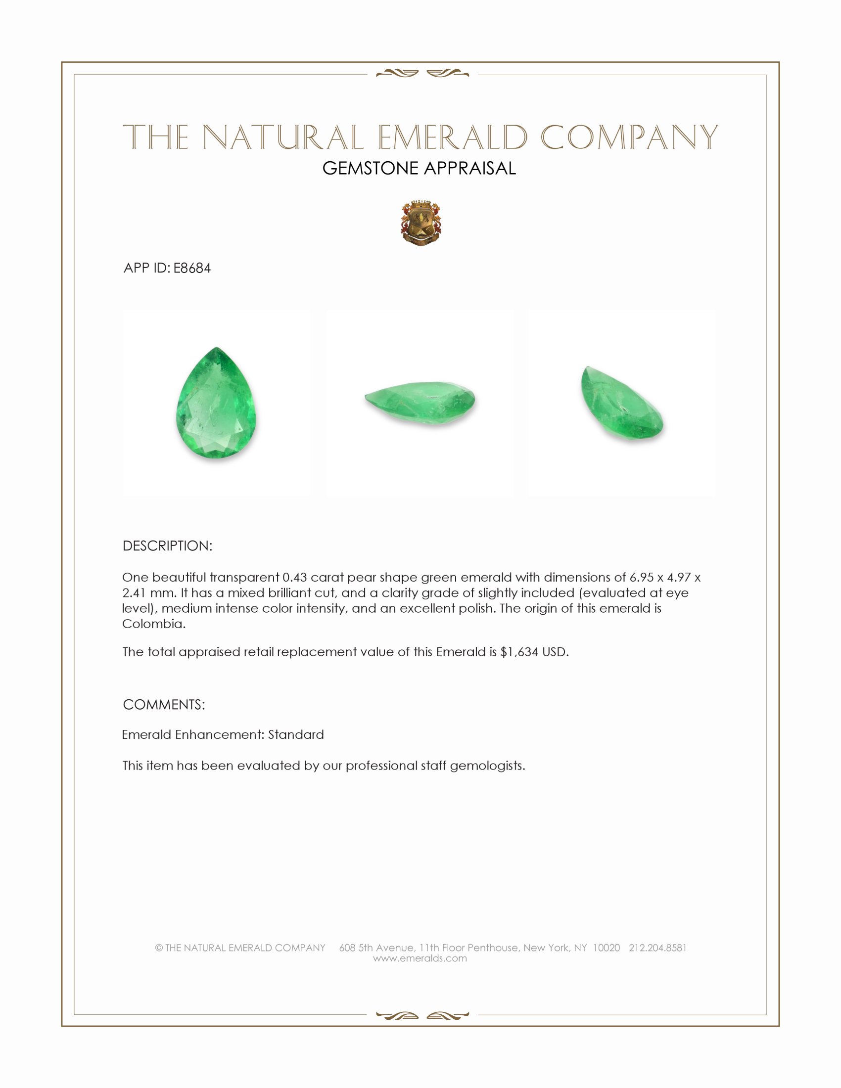 0.43 Ct. Emerald from Colombia