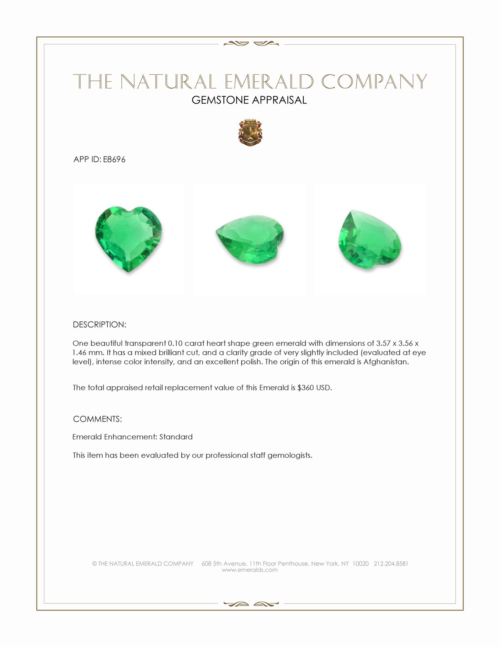 0.10 Ct. Emerald from Afghanistan