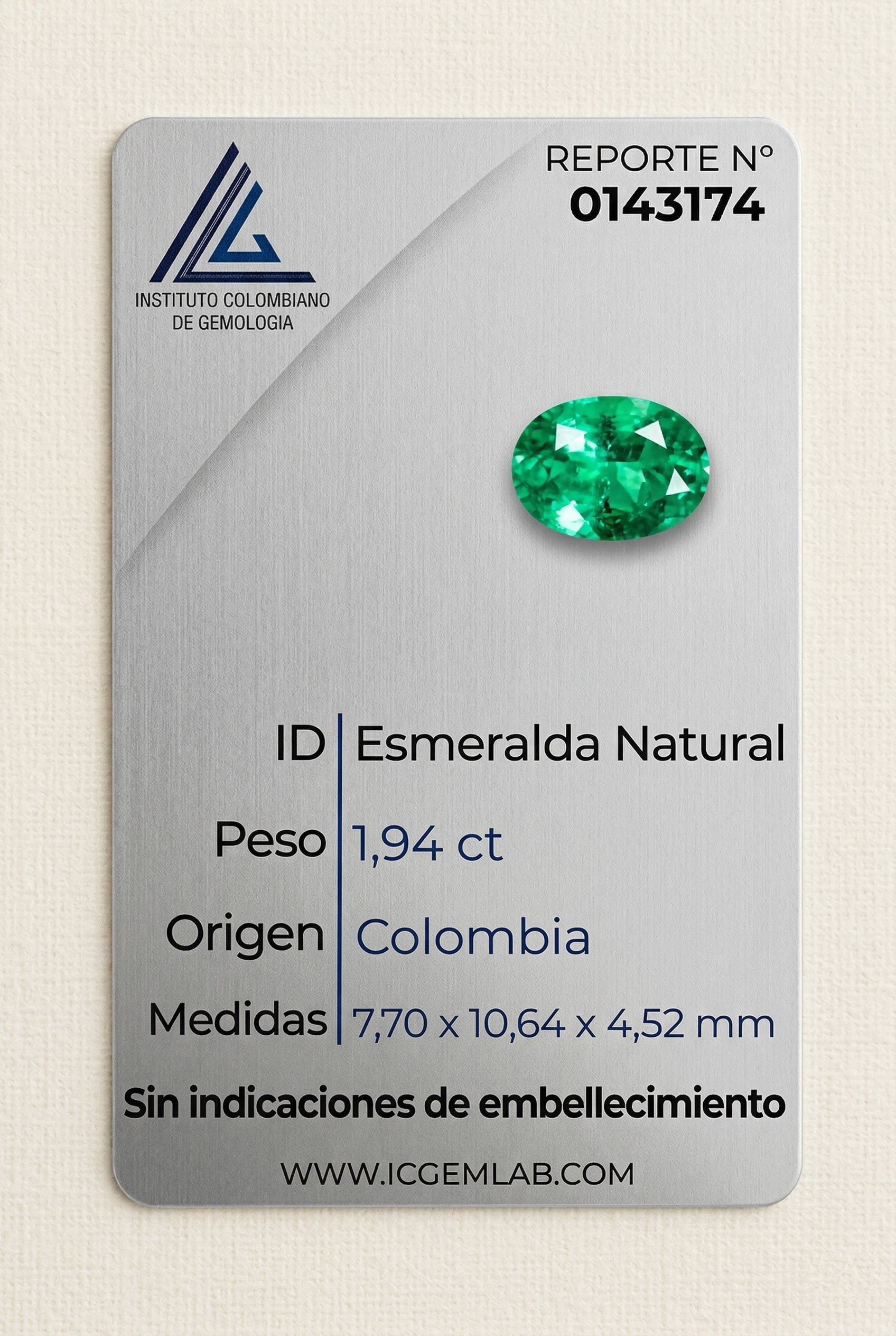 1.94 Ct. Emerald from Colombia