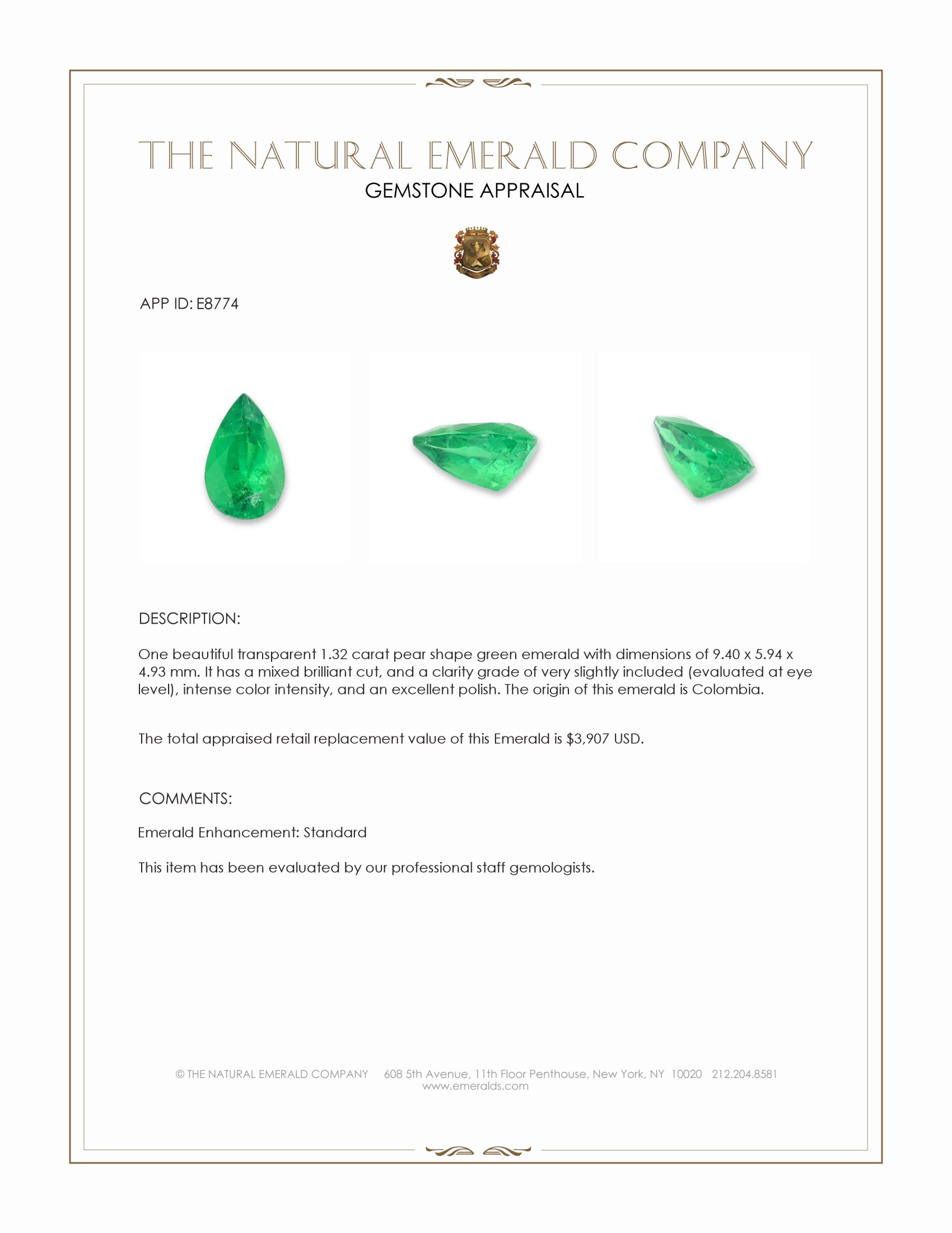 1.32 Ct. Emerald from Colombia