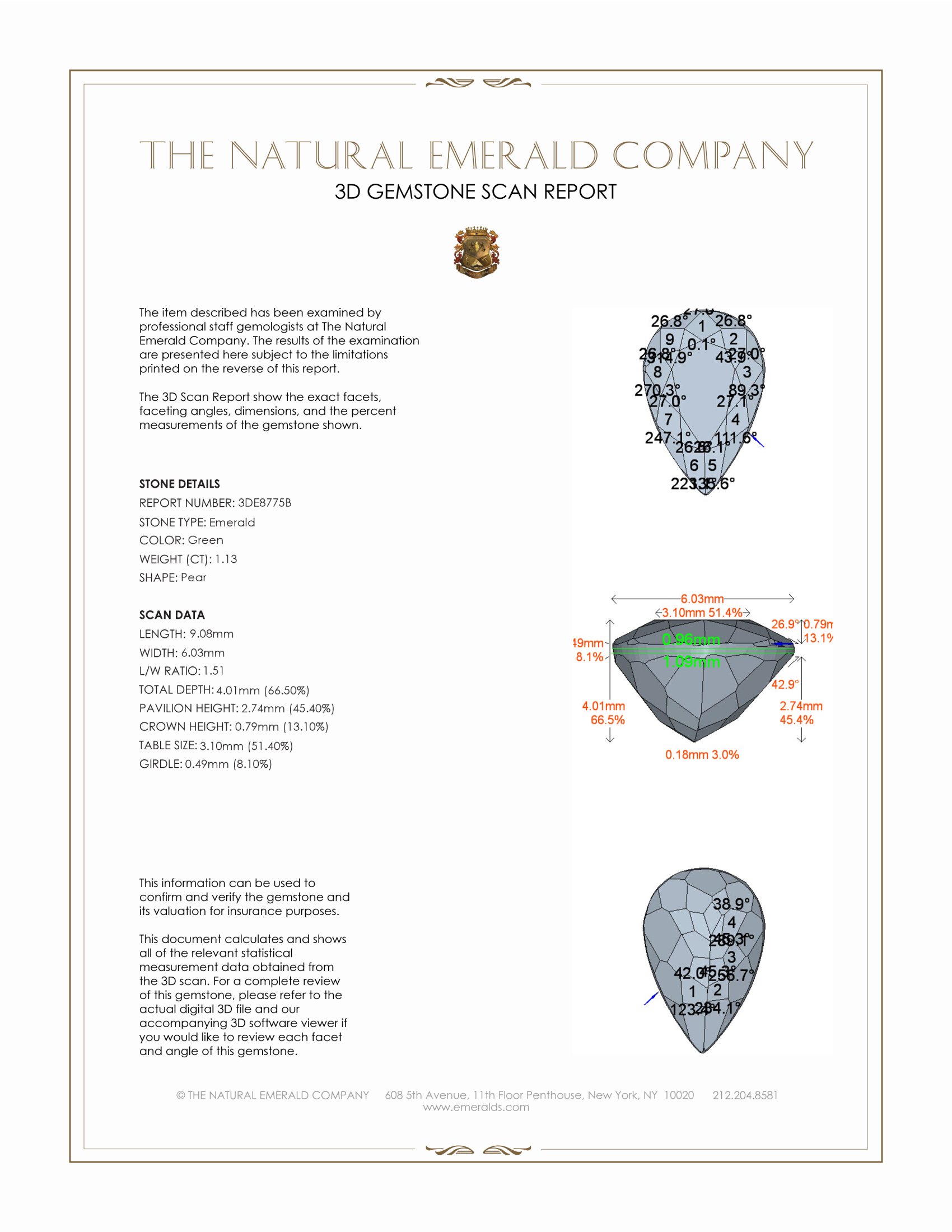 1.13 Ct. Emerald from Colombia