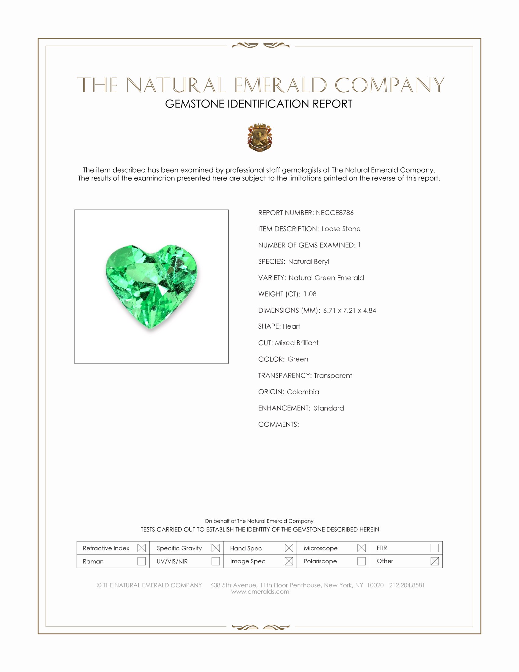 1.08 Ct. Emerald from Colombia