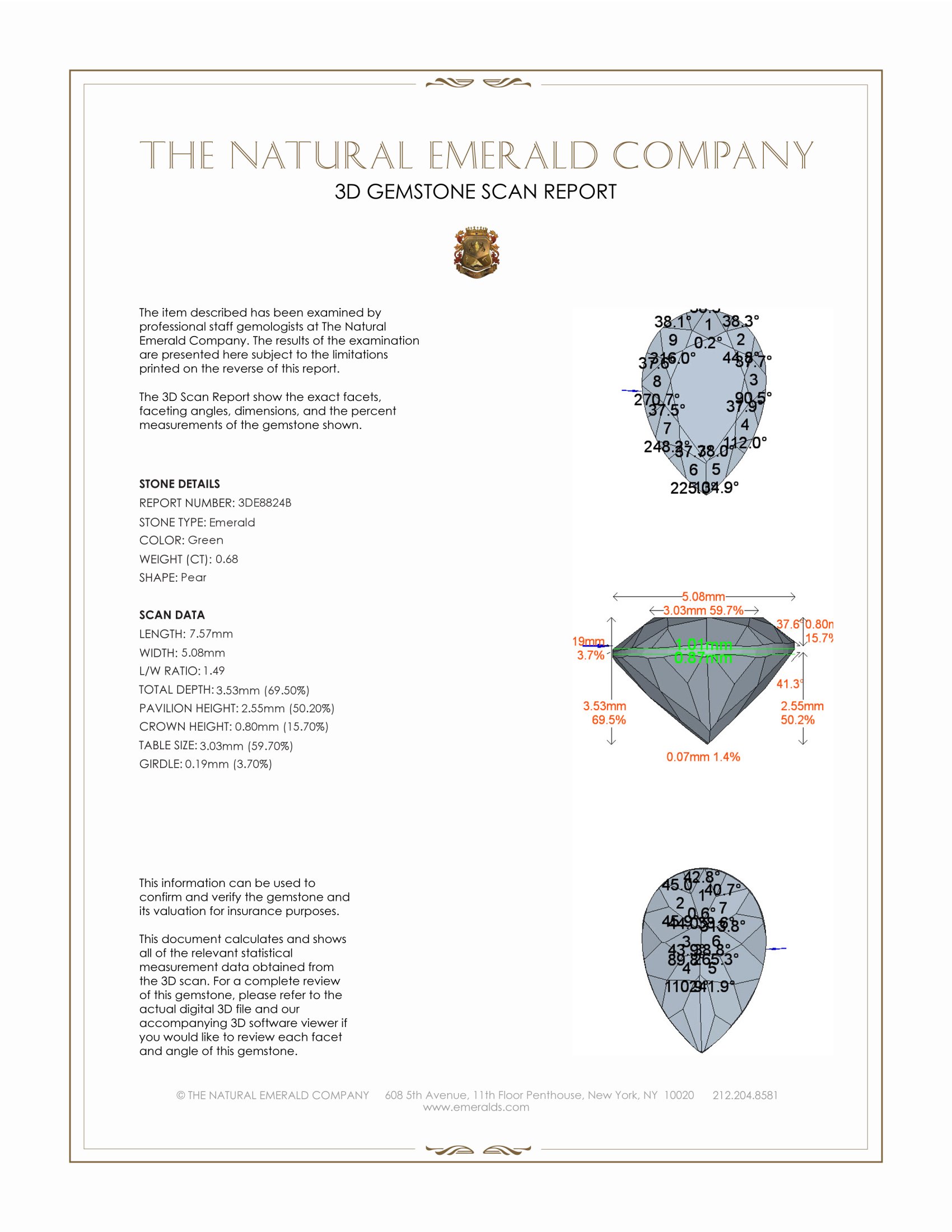 0.68 Ct. Emerald from Russia