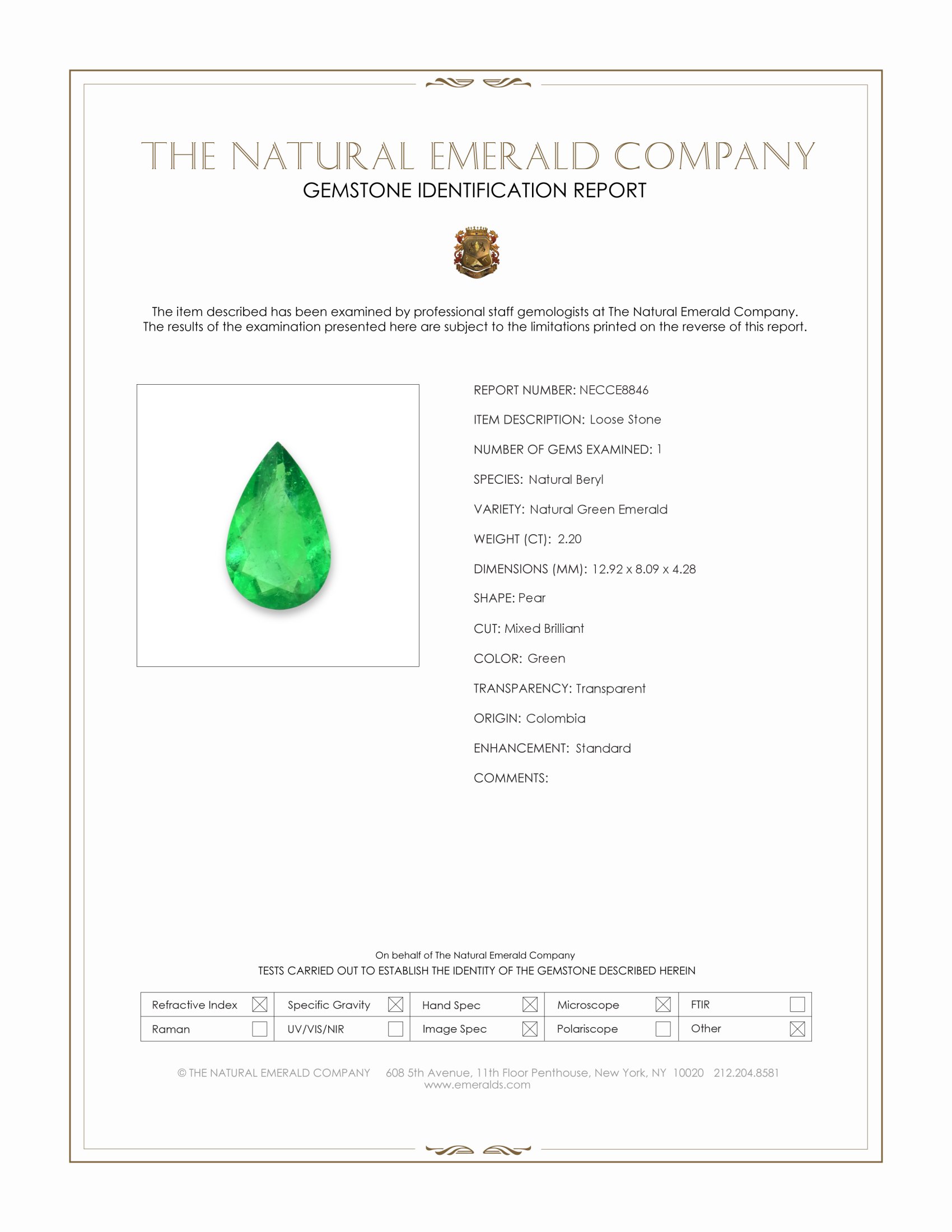 2.20 Ct. Emerald from Colombia