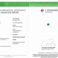 2.89 Ct. Emerald from Zambia Scan Report