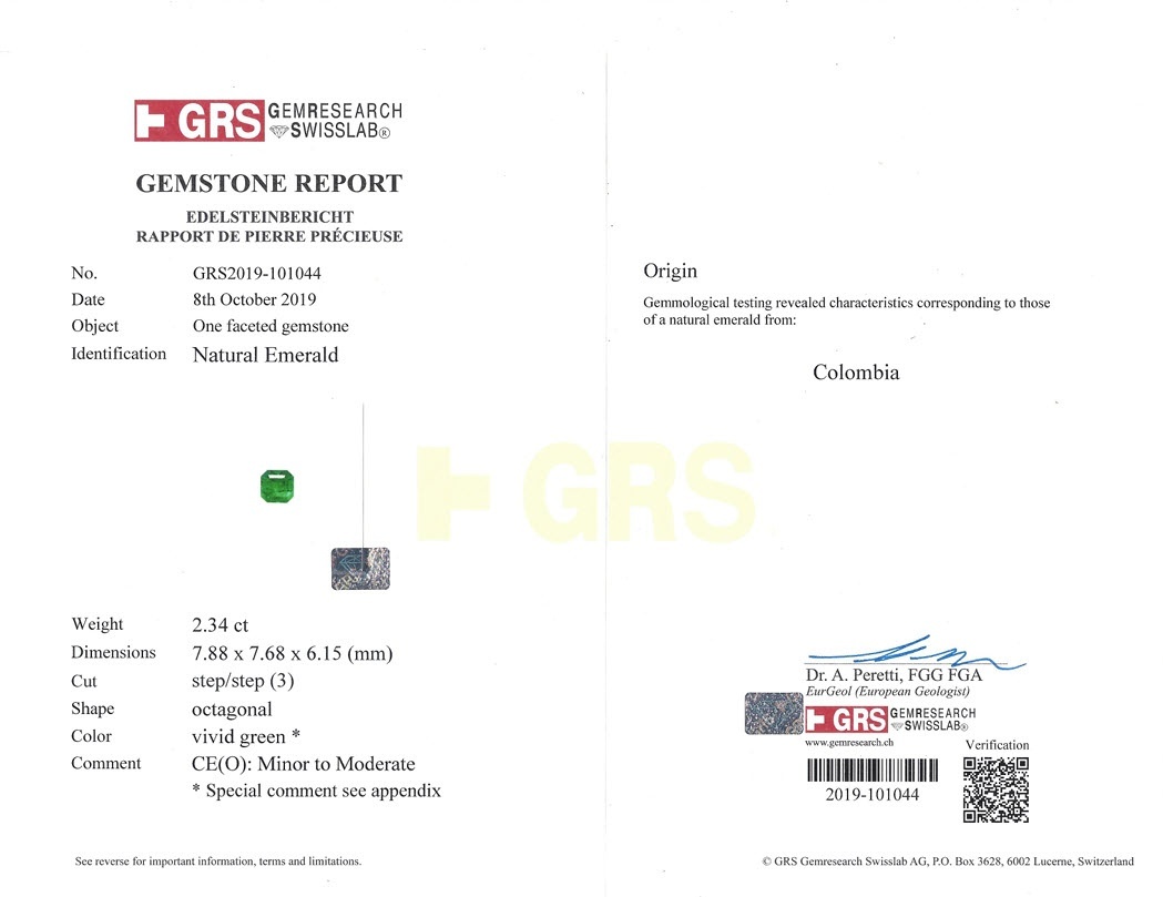 2.34 Ct. Emerald from Colombia
