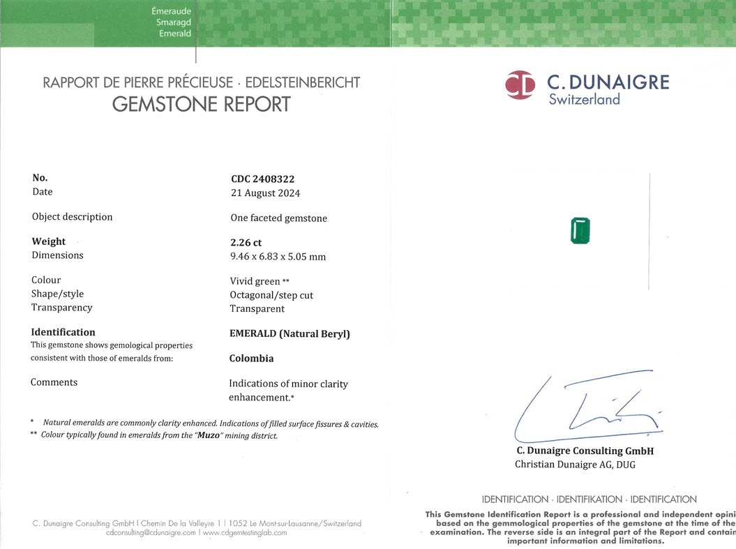 2.26 Ct. Emerald from Colombia - Muzo