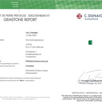 1.77 Ct. Emerald from Colombia - Muzo Scan Report
