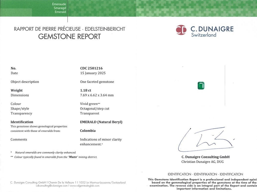 1.18 Ct. Emerald from Colombia - Muzo