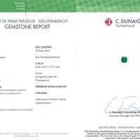 3.45 Ct. Emerald from Colombia Scan Report