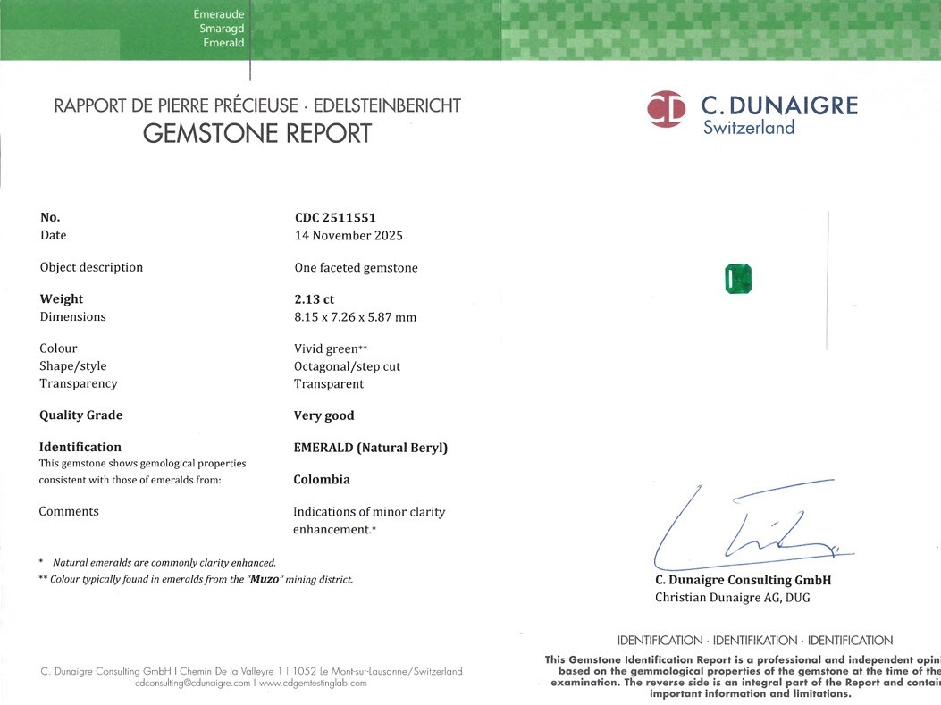 2.13 Ct. Emerald from Colombia - Muzo