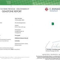 2.13 Ct. Emerald from Colombia - Muzo Scan Report