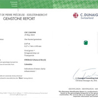 2.17 Ct. Emerald from Colombia - Muzo Scan Report