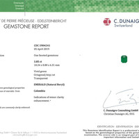 3.85 Ct. Emerald from Colombia Scan Report