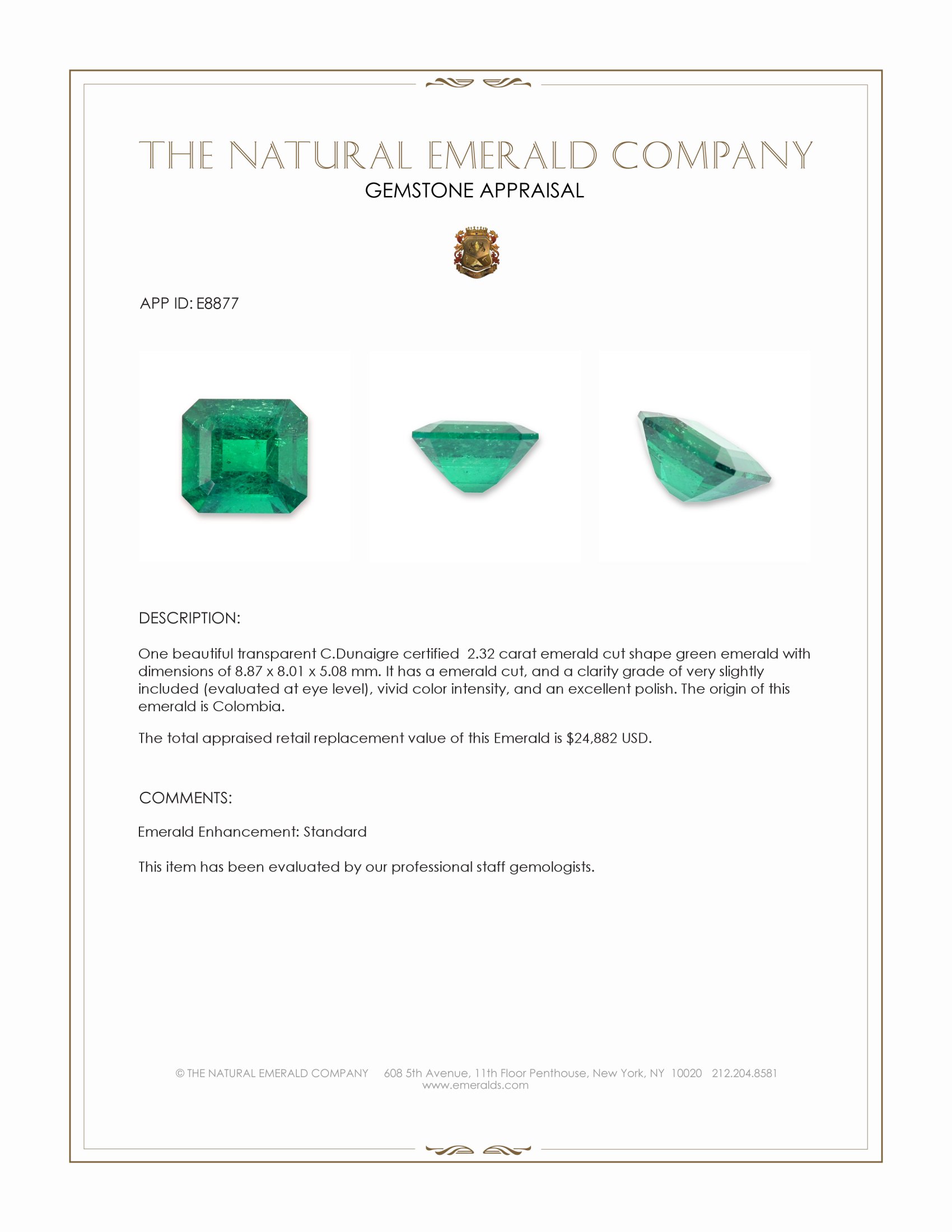 2.32 Ct. Emerald from Colombia