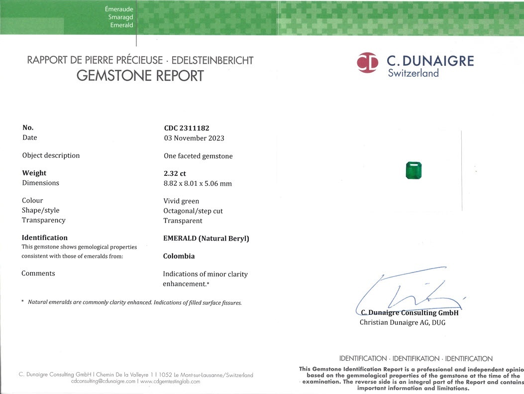 2.32 Ct. Emerald from Colombia