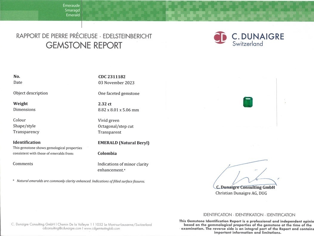 2.32 Ct. Emerald from Colombia