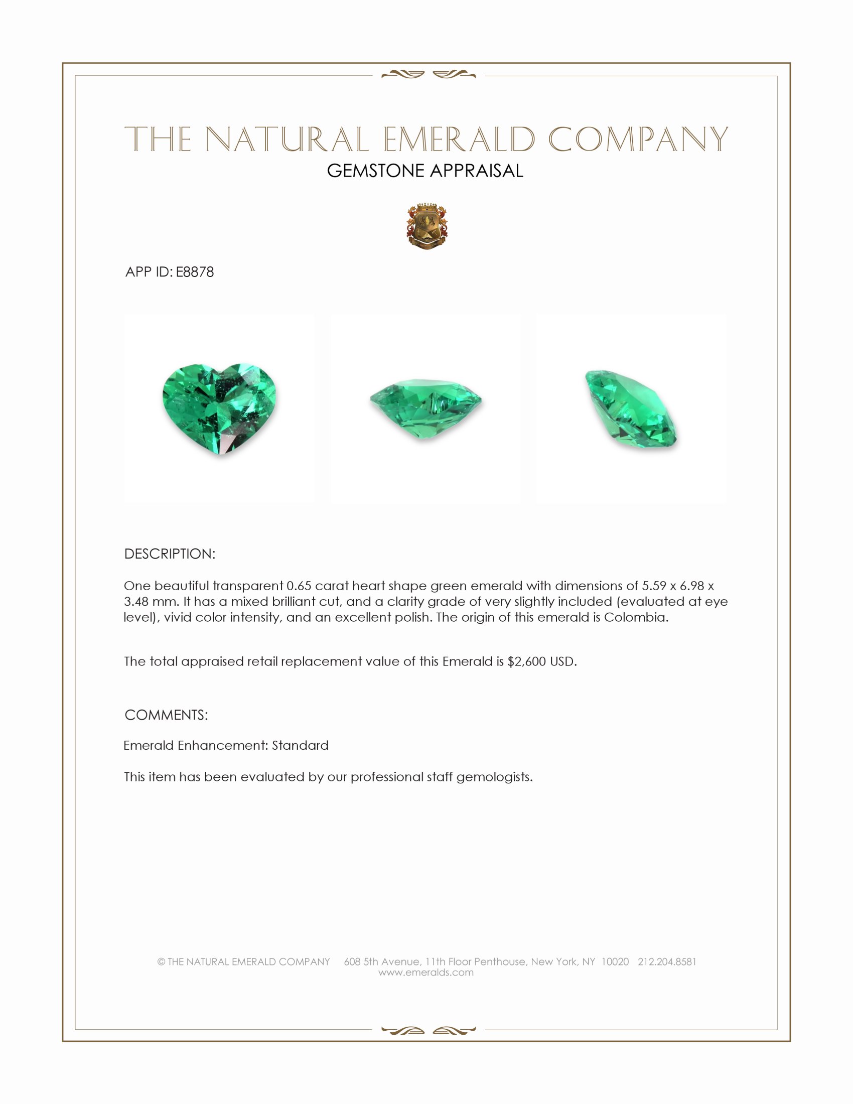 0.65 Ct. Emerald from Colombia