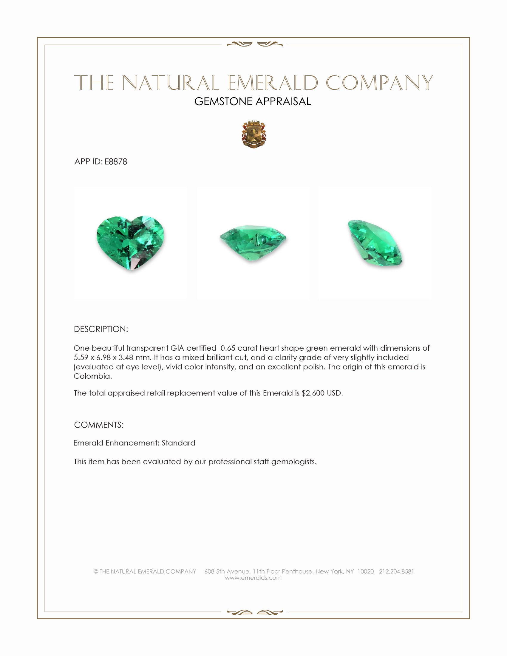 0.65 Ct. Emerald from Colombia