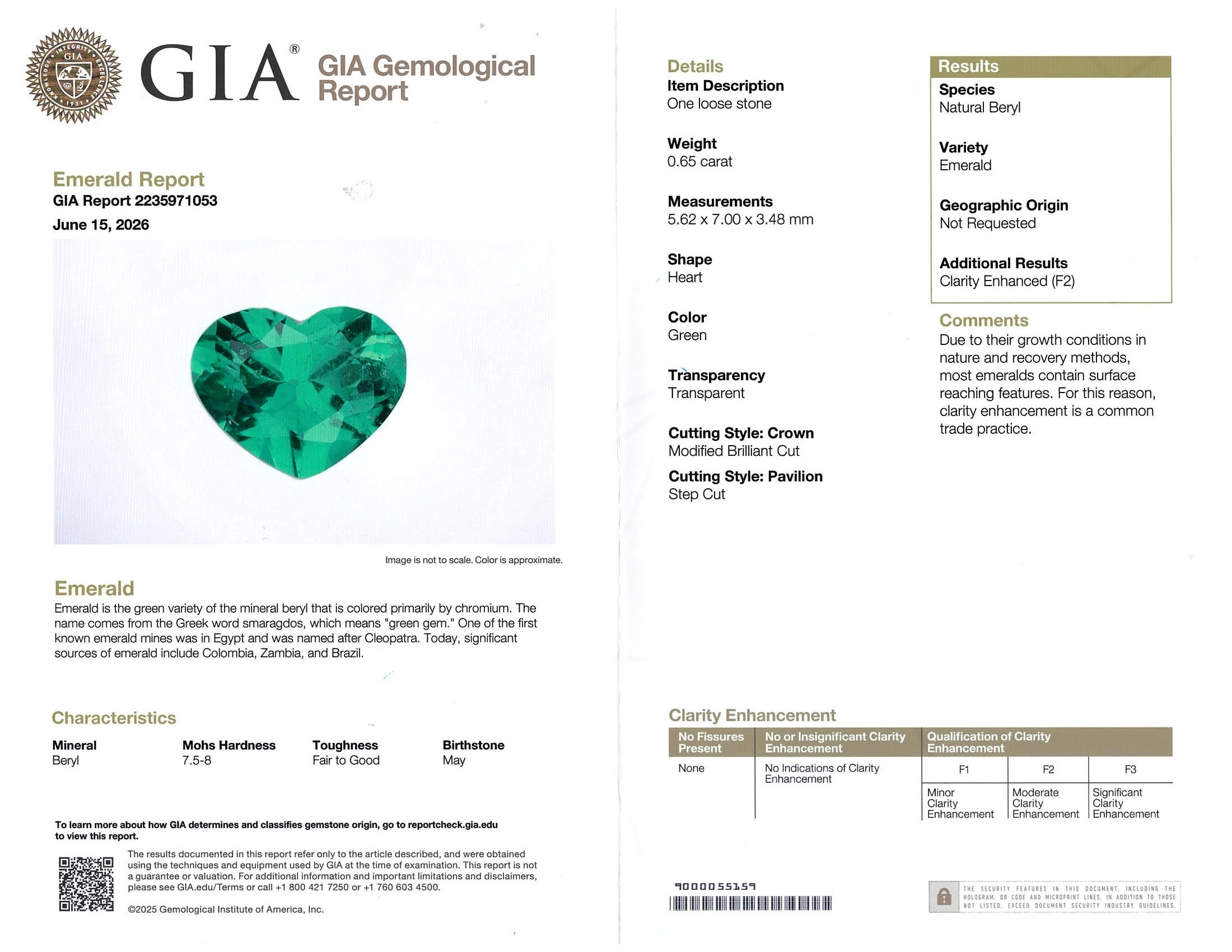 0.65 Ct. Emerald from Colombia