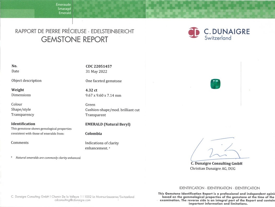 4.32 Ct. Emerald from Colombia