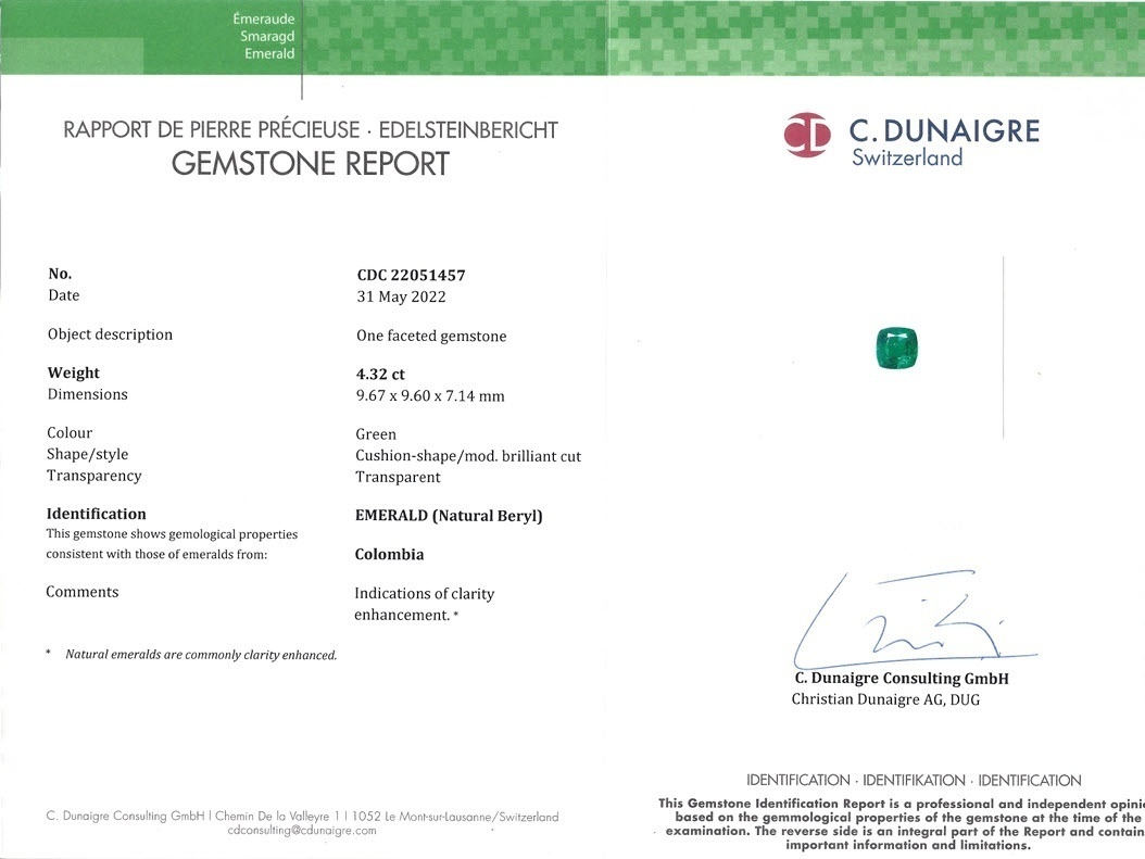4.32 Ct. Emerald from Colombia