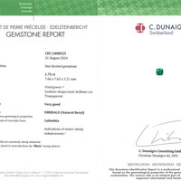 1.75 Ct. Emerald from Colombia - Muzo Scan Report