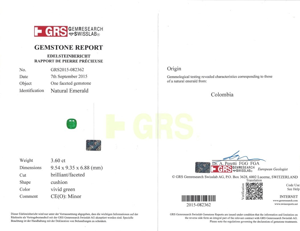 3.60 Ct. Emerald from Colombia