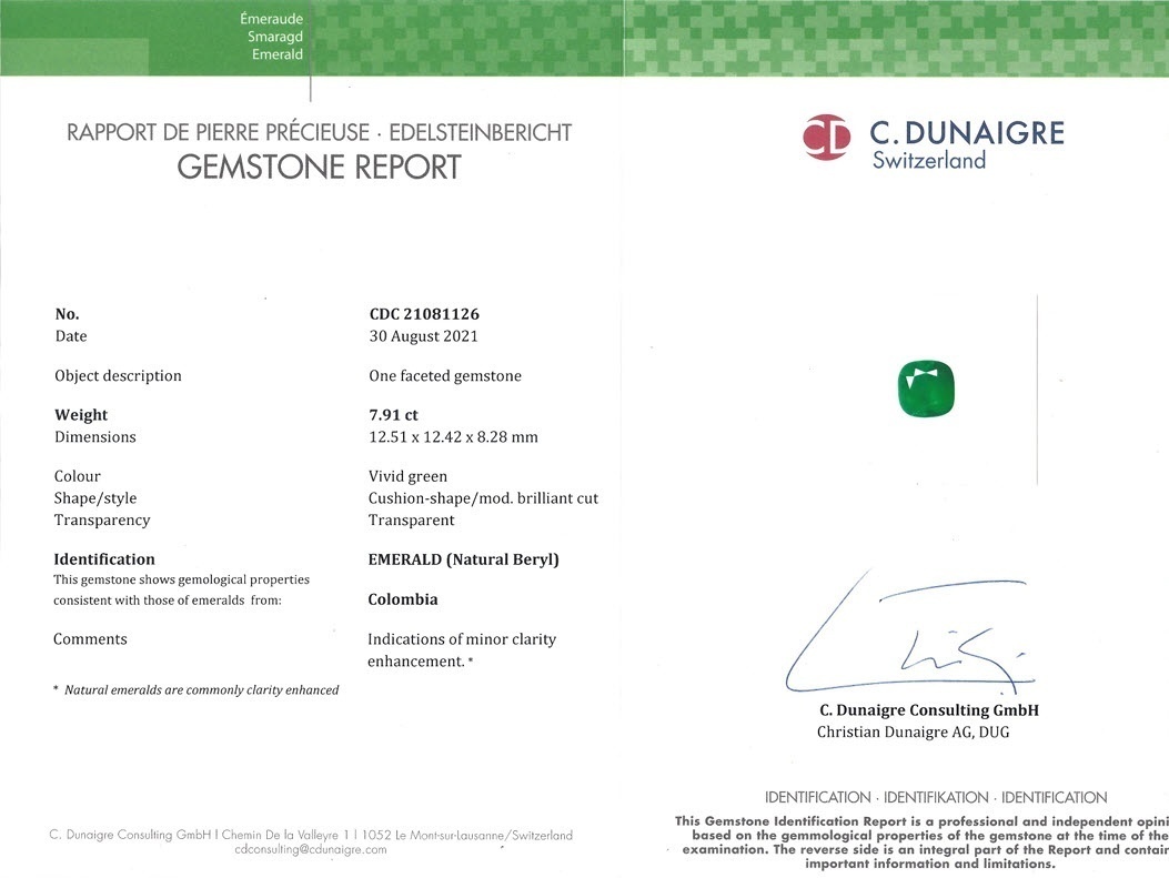 7.91 Ct. Emerald from Colombia