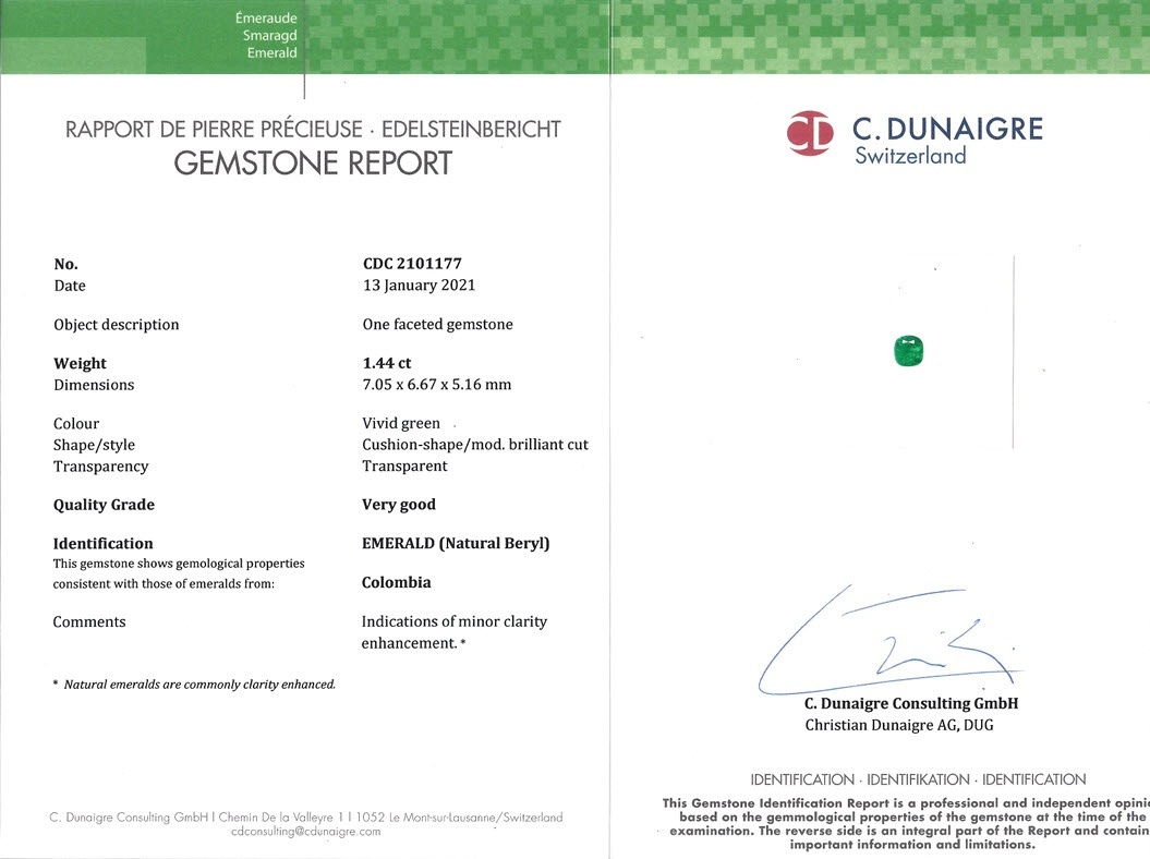 1.44 Ct. Emerald from Colombia