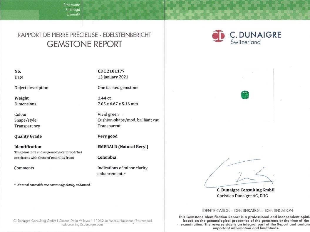 1.44 Ct. Emerald from Colombia