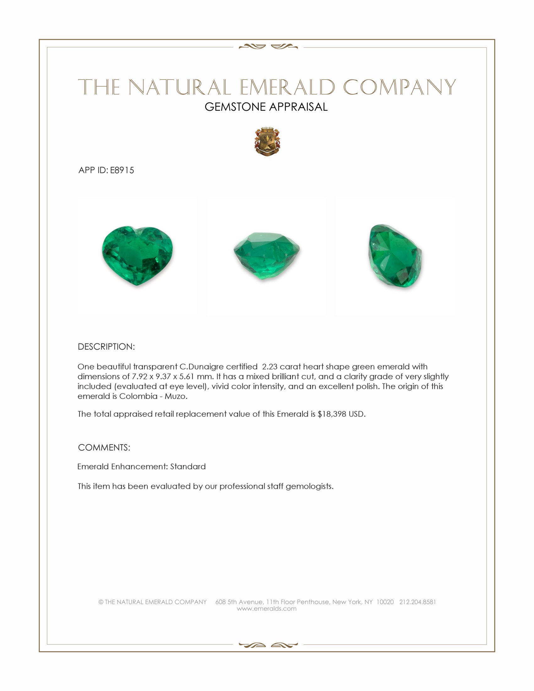 2.23 Ct. Emerald from Colombia - Muzo