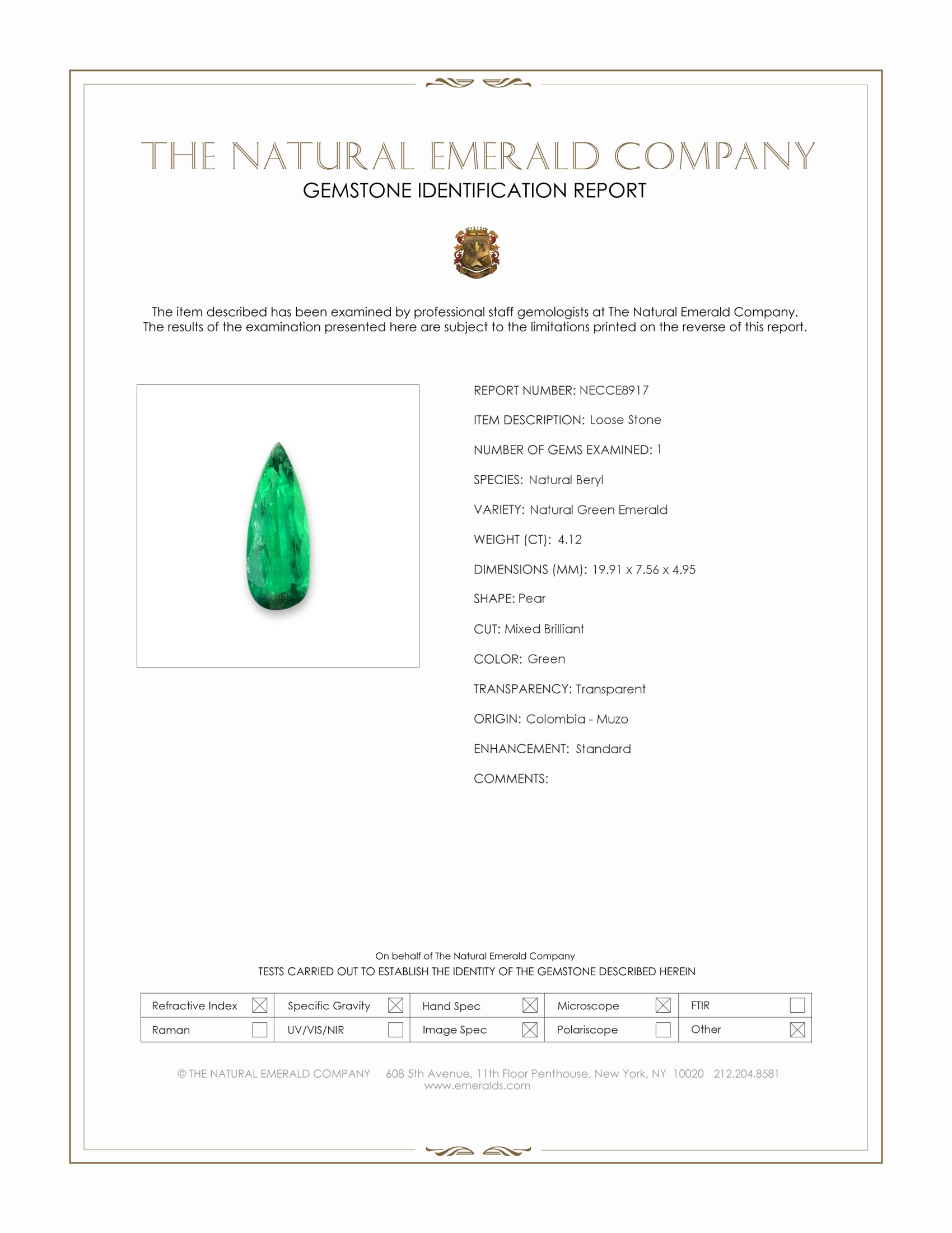 4.12 Ct. Emerald from Colombia - Muzo