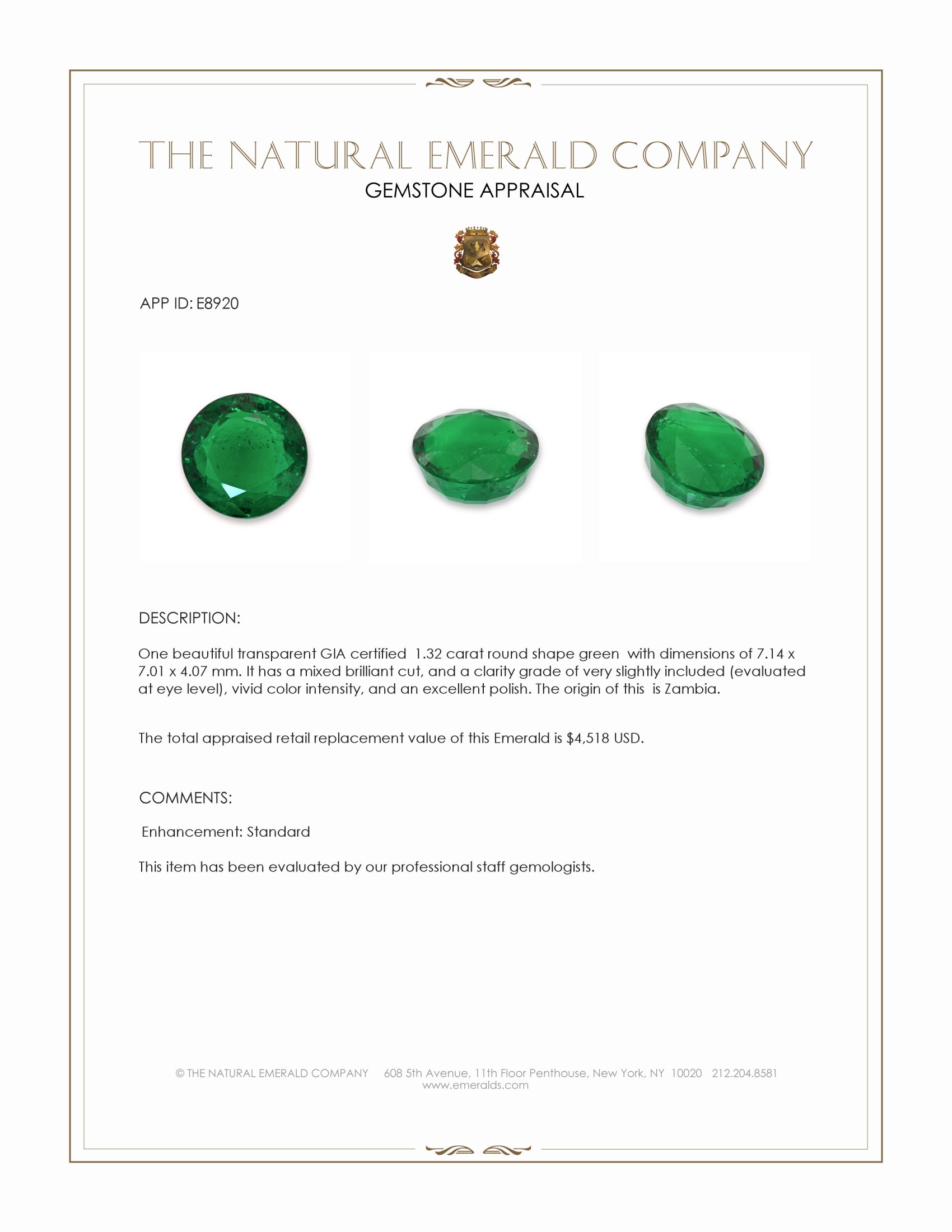 1.32 Ct. Emerald from Zambia