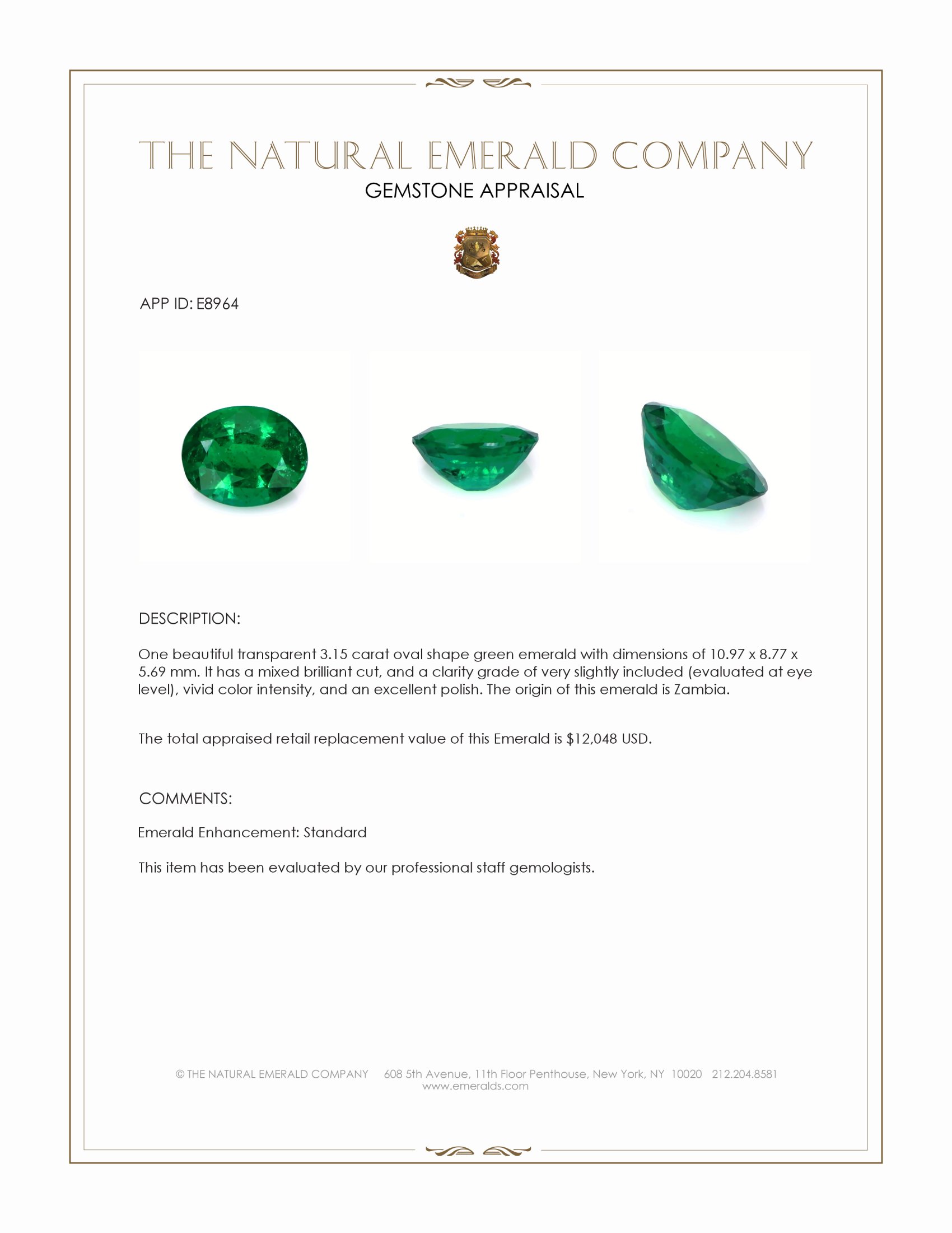 3.15 Ct. Emerald from Zambia