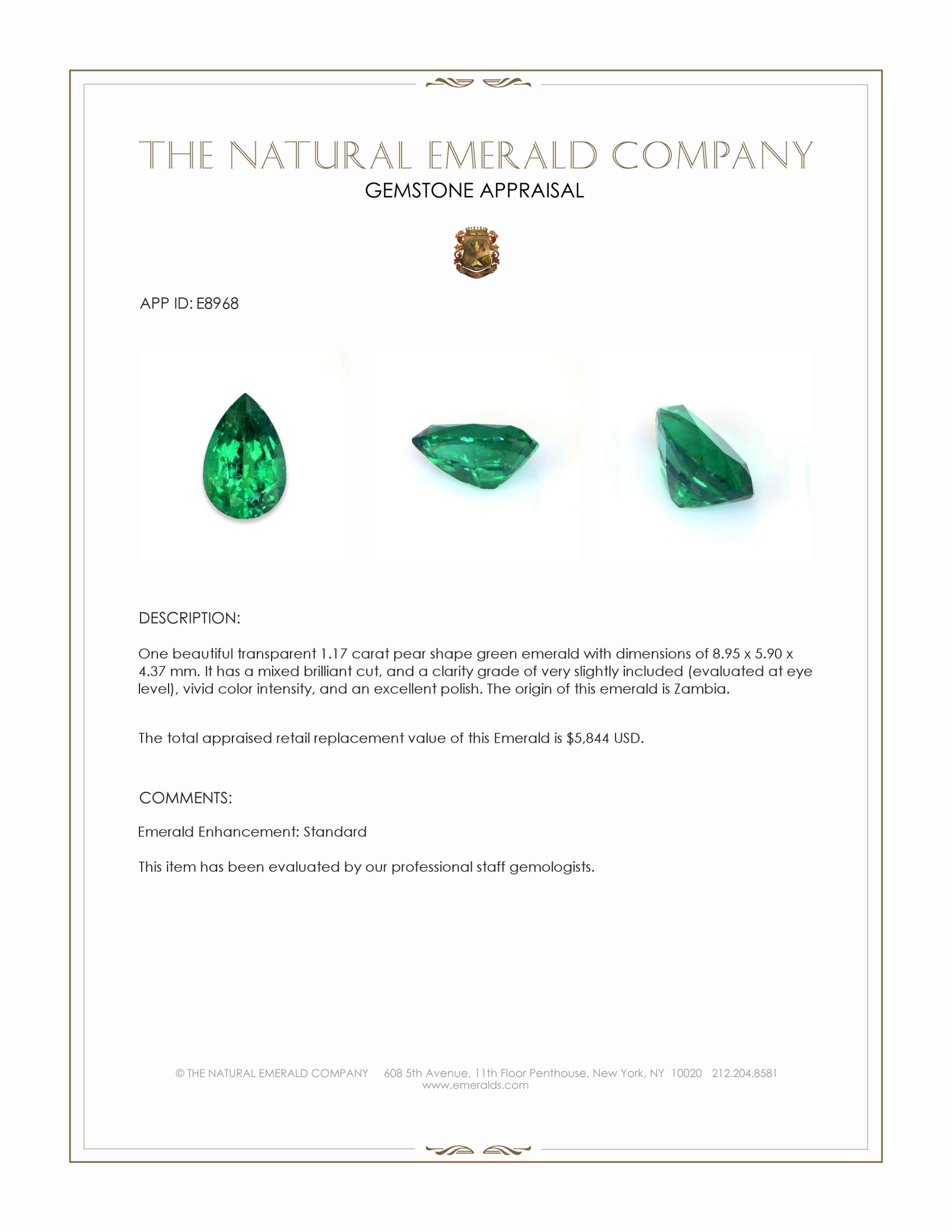 1.17 Ct. Emerald from Zambia