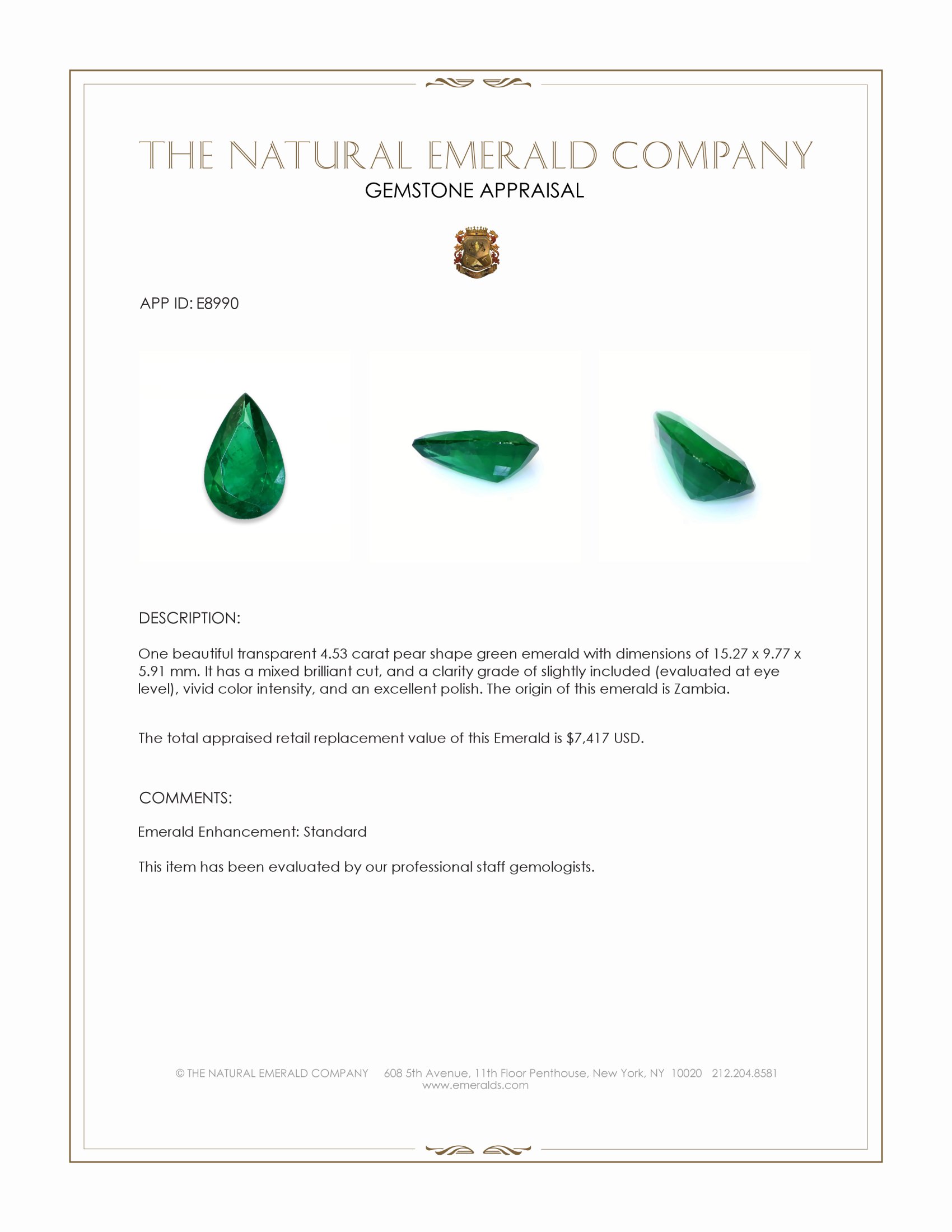 4.53 Ct. Emerald from Zambia