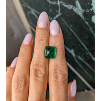 6.19 Ct. Cabochon Emerald from Colombia Life Style