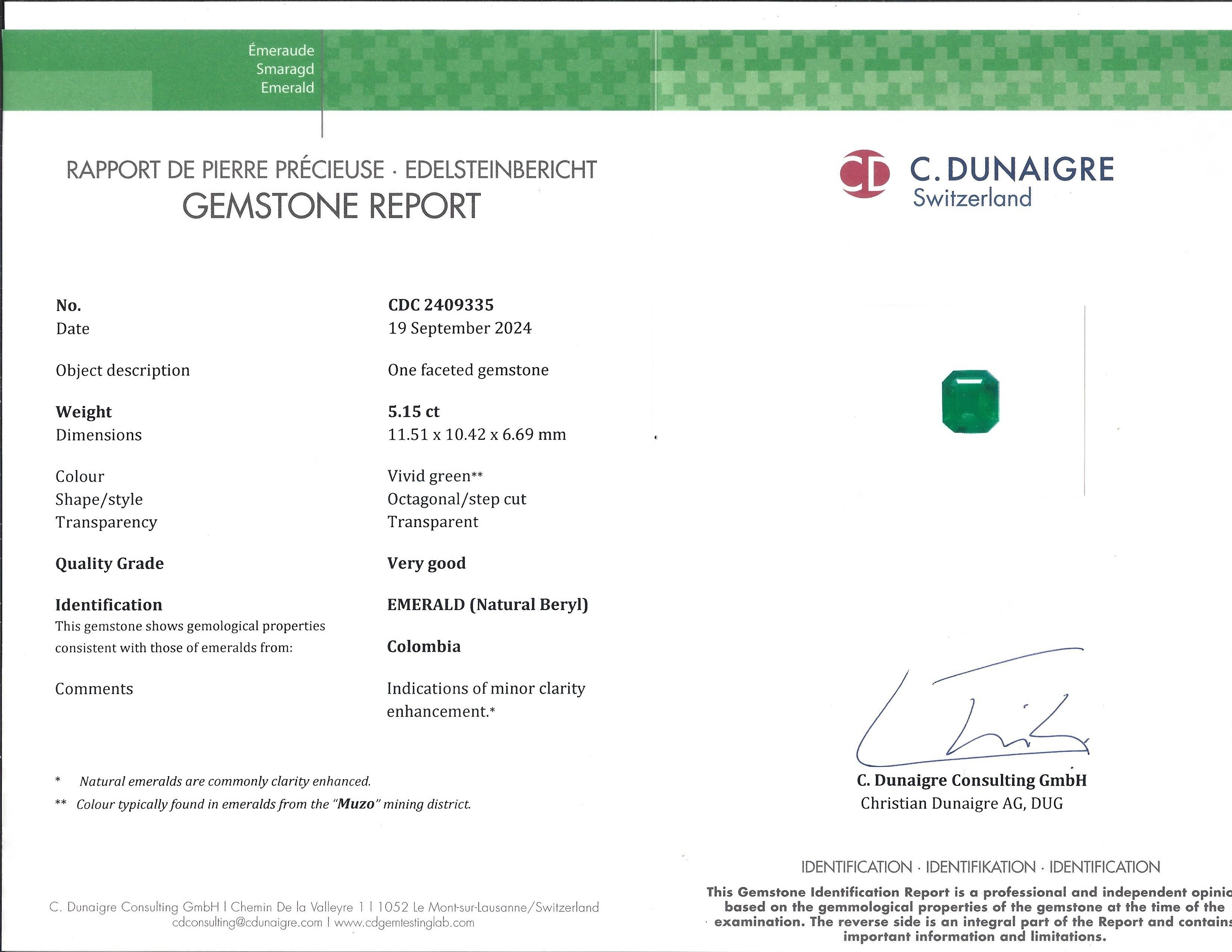 5.15 Ct. Emerald from Colombia - Muzo