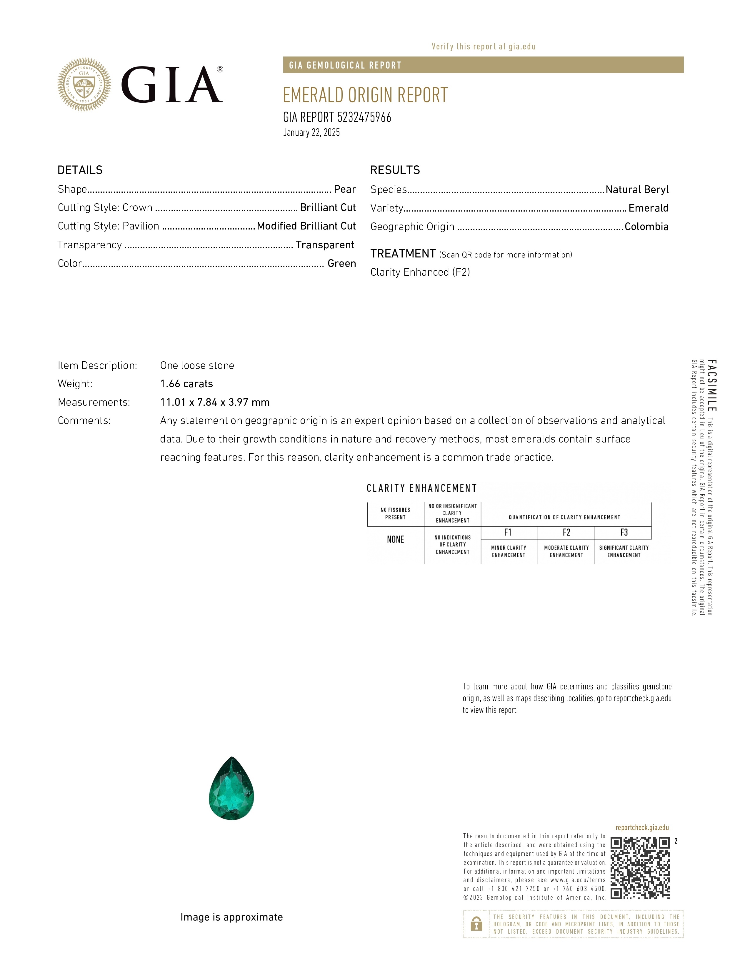 1.66 Ct. Emerald from Colombia