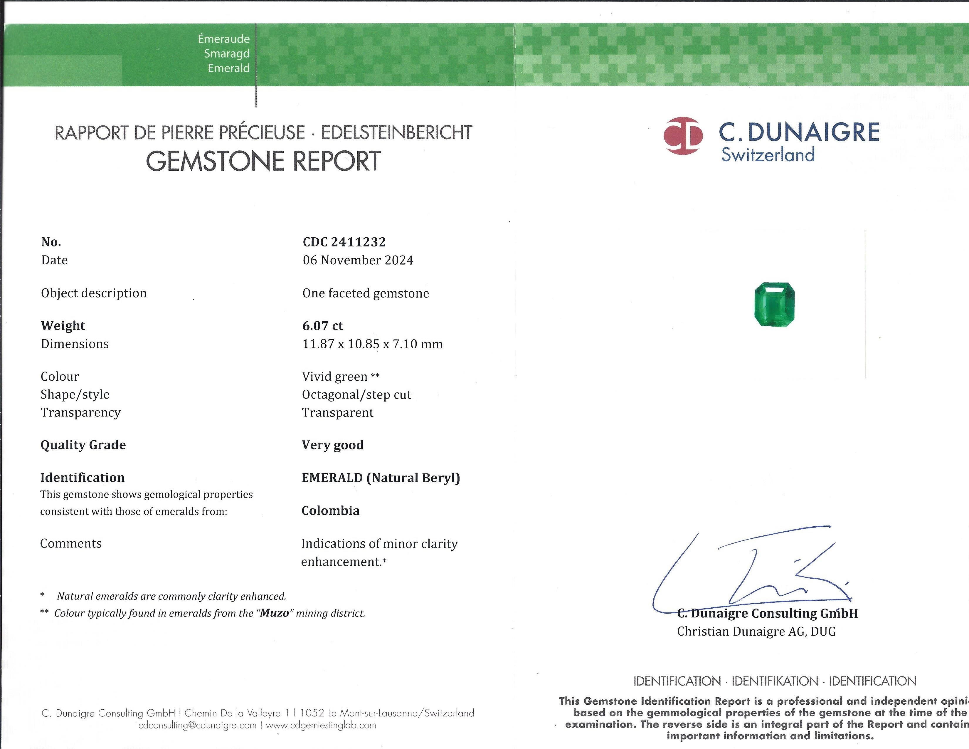 6.07 Ct. Emerald from Colombia - Muzo