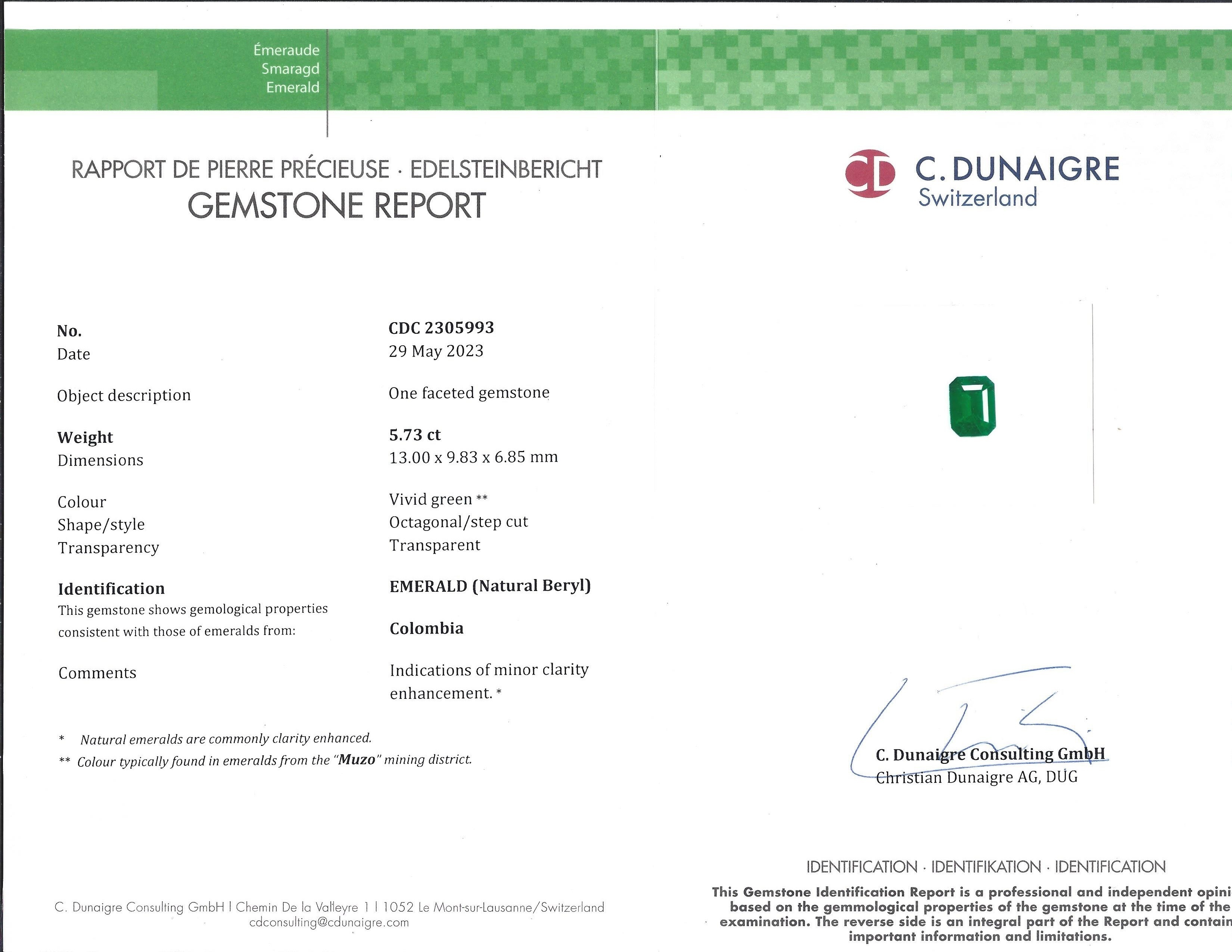 5.73 Ct. Emerald from Colombia - Muzo