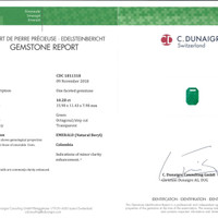 10.28 Ct. Emerald from Colombia Scan Report