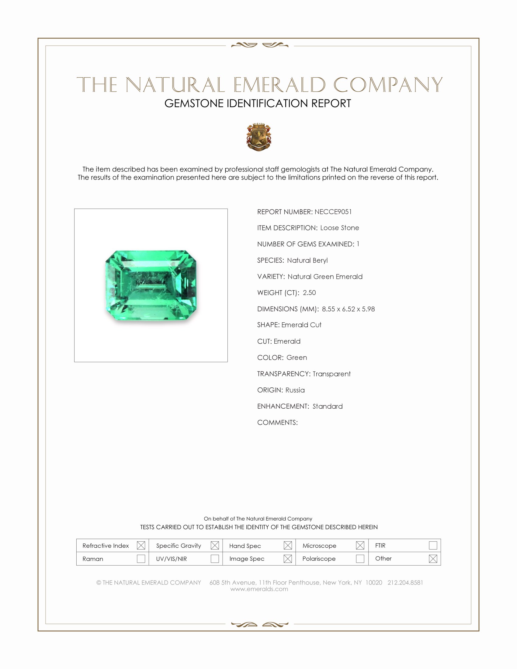 2.50 Ct. Emerald from Russia