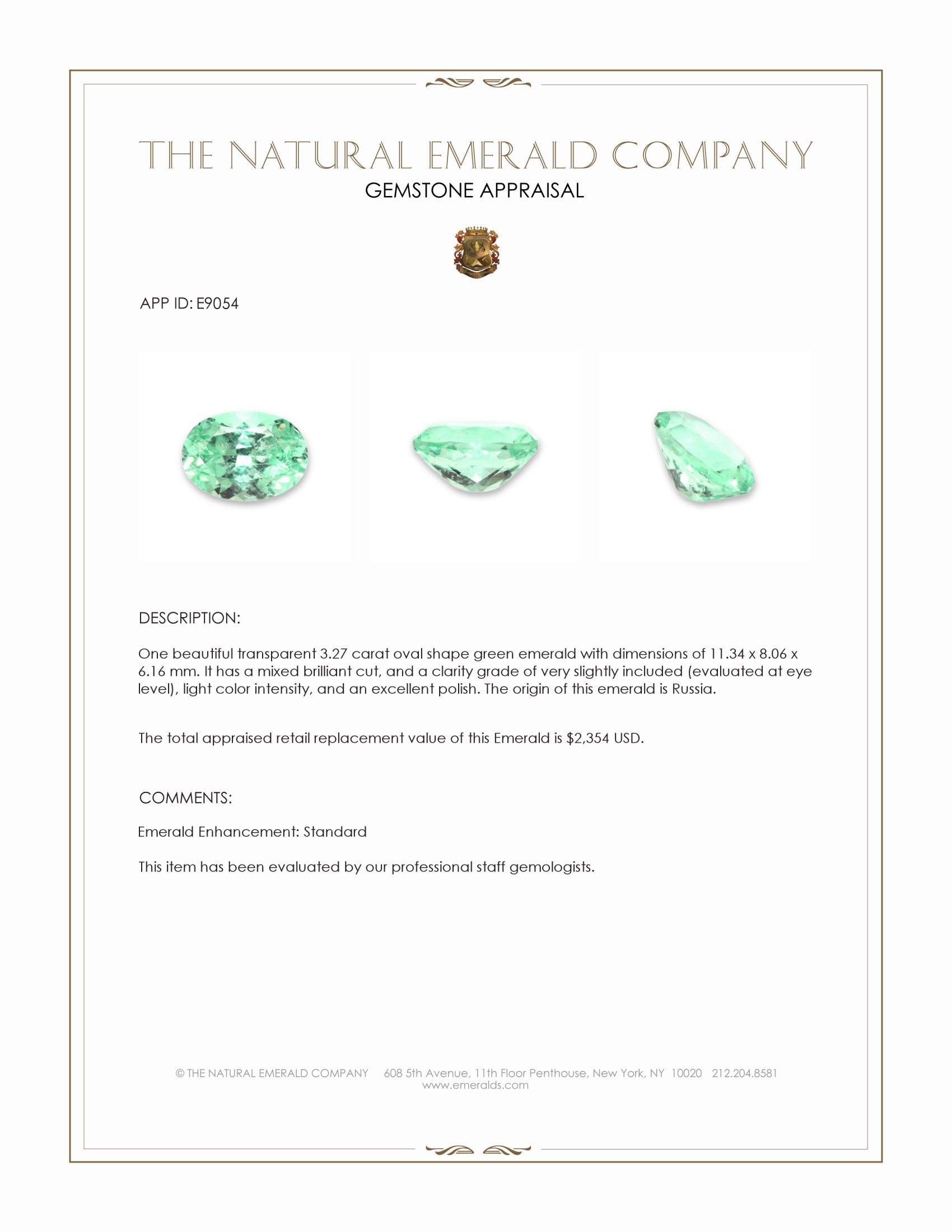 3.27 Ct. Emerald from Russia