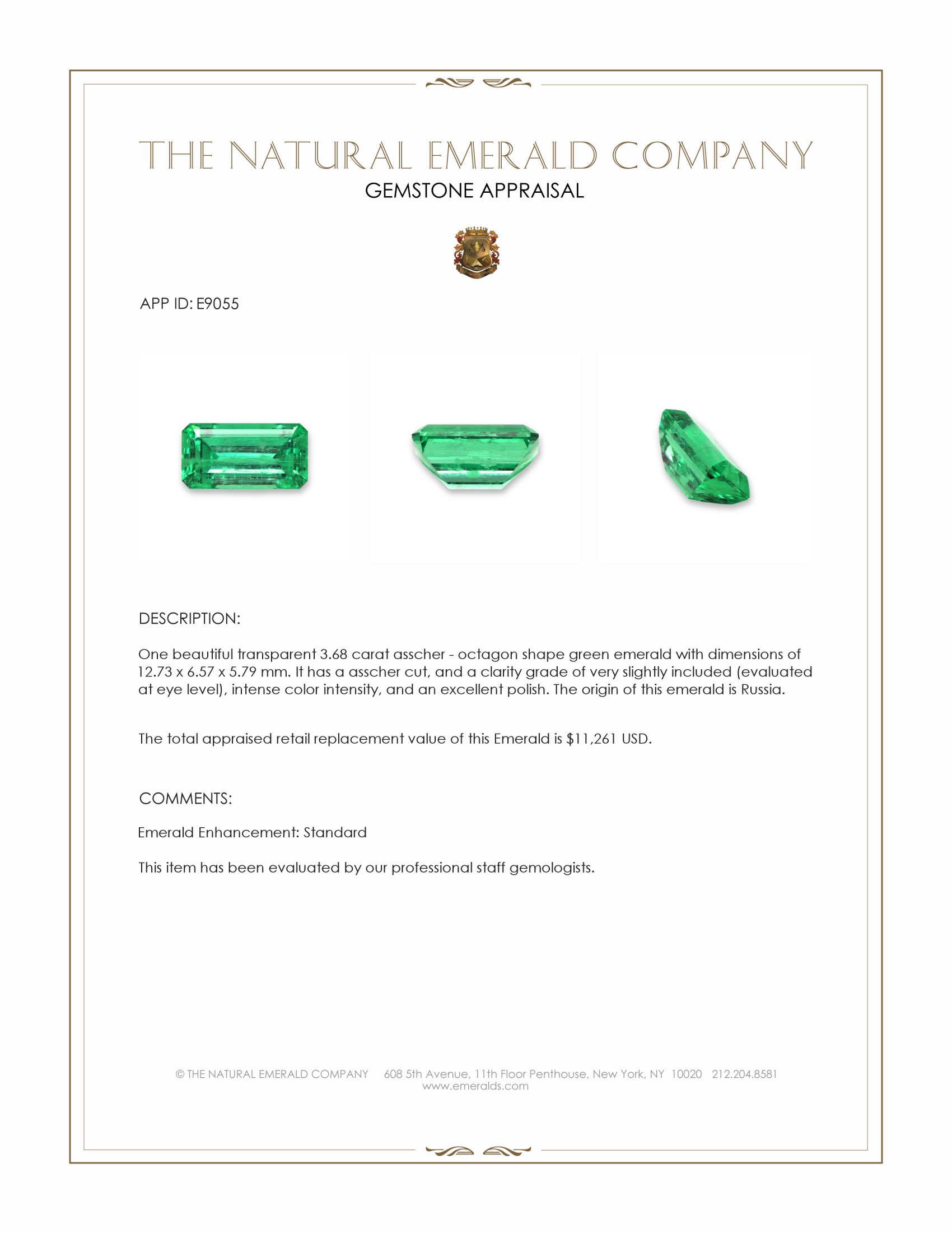 3.68 Ct. Emerald from Russia